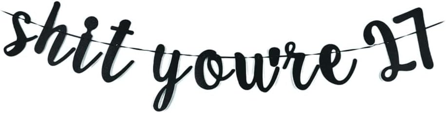 Shit You're 27 Banner- Funny Banner For men/women's 27th Birthday Party sign,Happy 27th Birthday Decorations 27th Birthday Party Supplies