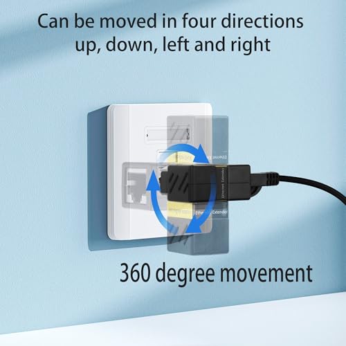 Adaptador Ethernet RJ45 Rotatorio 360° Cat5/Cat6 2 Pcs miniatura 3