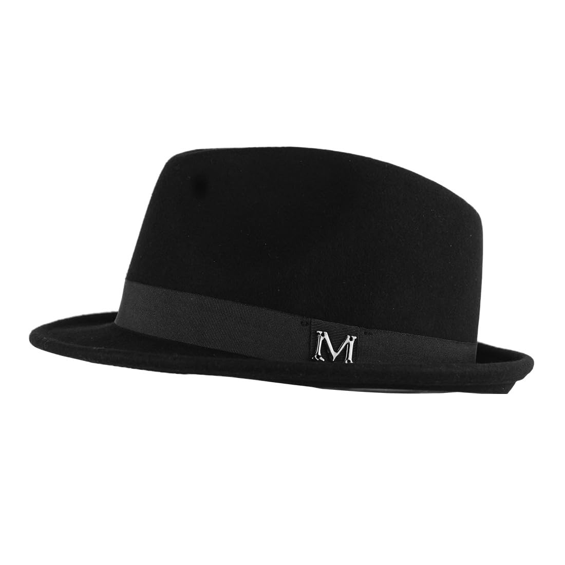 FREEBIRD99 Chapeau Fedora Panama 100 % feutre de laine à bord court pour homme et femme