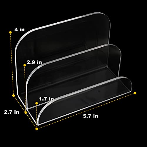 ChengFu Acrylic Mail Organizer - 2 Section Desk Organizer with File Sorter and Letter Holder