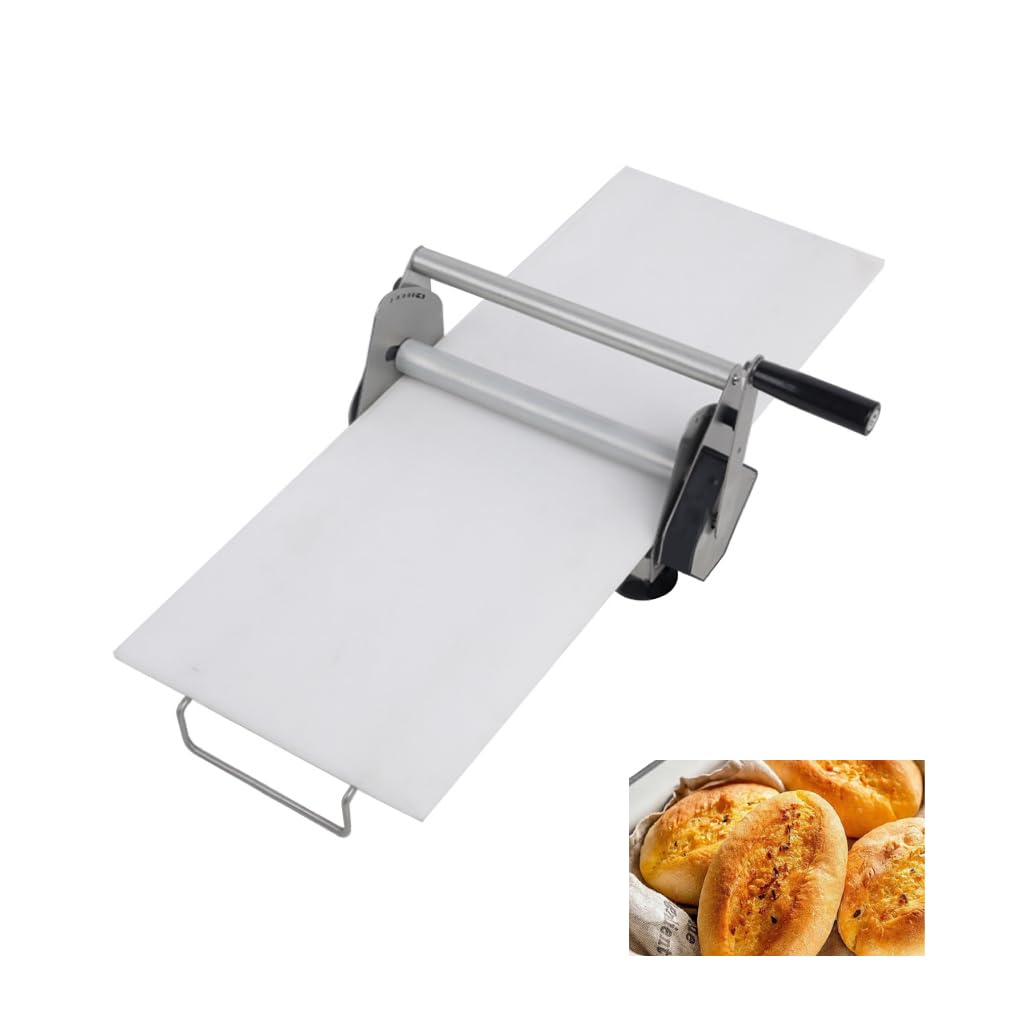 304 Stainless Steel Pastry Board and Fondant Roller, Manual, 12" Wide, 1-20mm Adjustable Thickness, Manual Operation,Board length 23.62 inch