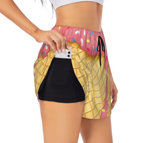 Short de sport femme léger et anti-transpirant motif gaufre