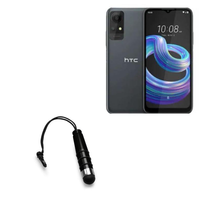 Stylus Pen Compatible with HTC Wildfire E2 Play - mini Capacitive Stylus, Small Rubber Tip Capacitive Stylus Pen - Jet Black