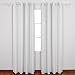 Deconovo Textured Blackout CurtainS Heavy Thick Grommet Top Panels With Triple-Pass Coating Back Layer For Nursery Room 52Wx95L Inch One Pair Greyish White