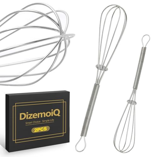 DizemoiQ 2er Set Mini Schneebesen aus Edelstahl für Tassen Milchaufschäumen Saucen Vinaigrette Kleine Rührbesen Praktischer Küchenhelfer für Haushalt