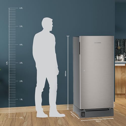 Image of Liebherr 191L 3 Star Inverter, Direct Cool,Handsfree Open with Foot Pedal, Pocket Handle,Single Door Refrigerator,20 Yrs Warranty on Compressor,Freezer 22L, Vegetable Organiser,Grey Steel(2024 Model)