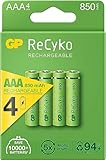 GP Pilas AAA Recargables ReCyko - 4 Unidades - Recargables 500 Veces, Respetuosas del Medio Ambiente