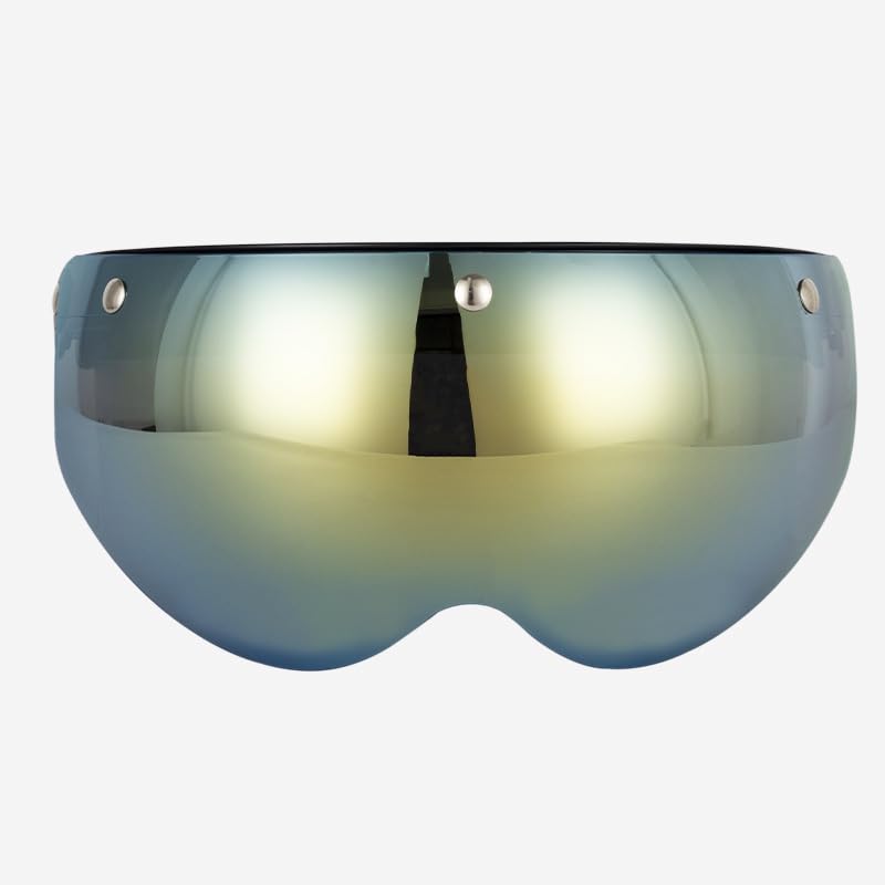Lentille de casque de moto haut de gamme écran W doré rabattable universel 3 pressions