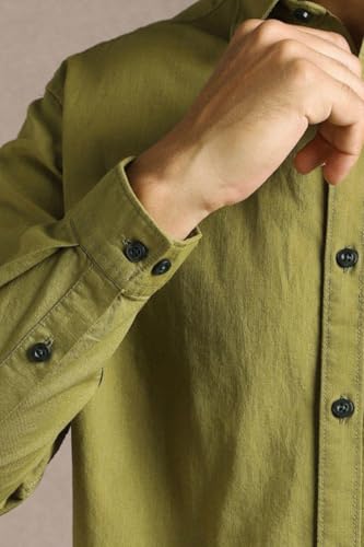 Image of Louis Philippe Men's Cotton Slim Fit Premium Textured Fabric Versatile Solid Easy Care, All Season Adapability Full Sleeve Casual Shirt