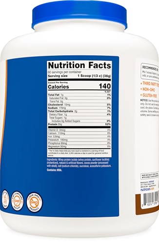 Image of Nutricost Whey Protein Isolate (Mocha) 5LBS - Gluten Free & Non-GMO