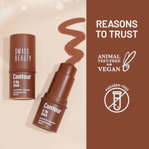 Image of Swiss Beauty Contour It Up Stick | Sculpts & Defines | With Hyaluronic Acid & Vitamin E | Blendable | Lightweight | Easy To Use & Carry | 8gm