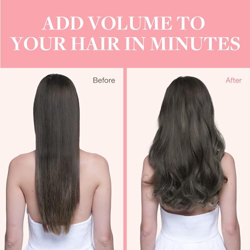 Image of GOO GOO Clip in Hair Extensions Real Human Hair, Remy Human Hair Extensions Clip ins for Women, Natural Human Hair, 16inch 120g 7Pcs, 1C Mocha Brown