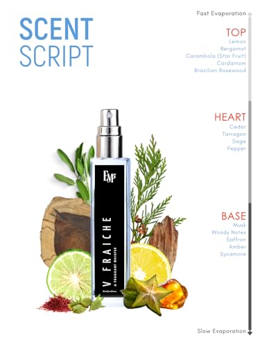 Image of EM5 V Fraiche Perfume for Men | Citrus Aromatic Woody | Day & Night Eau de Parfum Spray | Luxury Gift for Him | 15 ml