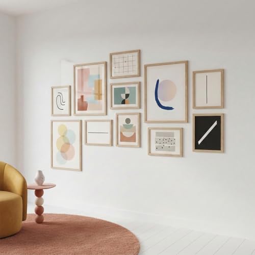 Image of HOTHOUSE Photo Frame For Wall Decor | Collage Picture Frames For Wall Decor | Aesthetic Rectangular Photo Frames For Home Decor Office Livingroom Bedroom | Set of 11 (BROWN, Combo-3)