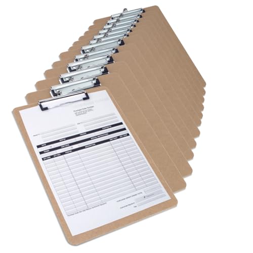 Rapesco 1608 Business Pack: 12 Hartfaser Klemmbrett, A5, Bruin