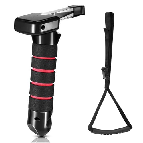 SIGANDG 2 PCS Manija De la Puerta Del Coche para Ancianos, Asa De Soporte para Automóvil, Manija de Asistencia para Automóvil para Personas Mayores, Manija Multifunción(Rojo)