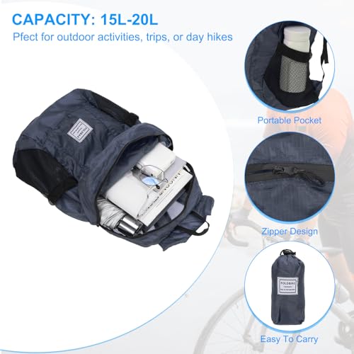 Mochila deportiva plegable 15-20L azul marino miniatura 3