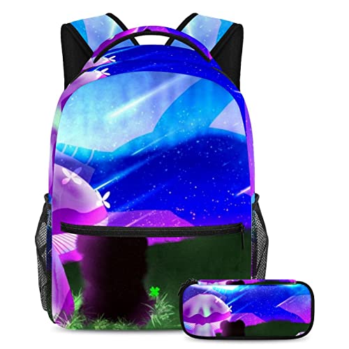 Sac à dos anti-fuite avec porte-gourde et étui stylo imprimé tropical filles garçons