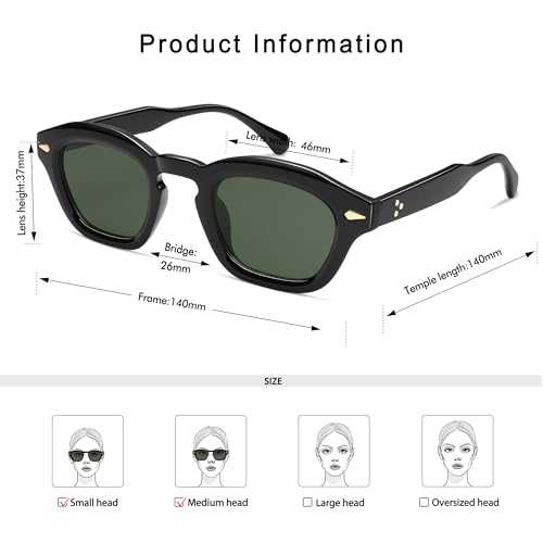 Small Retro Square Sunglasses for Women Mens Rectangle Sunnies AP3680