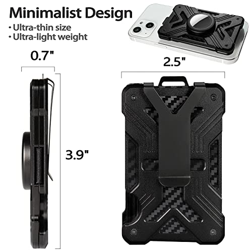kullder Wallet (No Airtag) with Metal Money Clip, CFW-X-2-black, RFID Blocking, Minimalist, Slim, Cellular Phone Case for Men, Black3