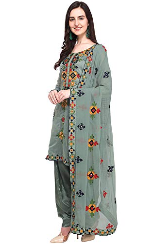 EthnicJunction Women Chanderi Cotton Un-stitched Salwar Kameez Dress Material Size