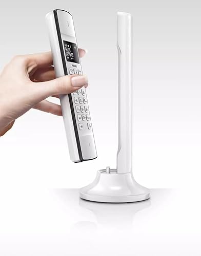 Philips Telephone Fixe sans Fil Linea M4501W/01 Single - Téléphone Fixe DECT – Écran 1,6 Pouce - 16h Conversation – 180h Veille - Blanc