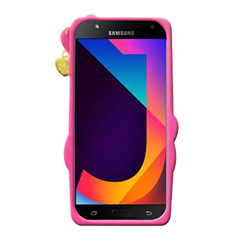 Image of Unirock Hello Kitty Back Case Cover for Samsung Galaxy J7 Nxt| 3D Cute Hello Kitty Case |Soft Silicone Rubber Back Cover with Pendant Kitty Cover for Samsung Galaxy J7 Nxt (Pink)