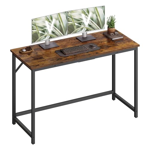 Image of VASAGLE Computer Desk, Office Work Desk, 47.2 x 19.7 x 29.9 Inches | For Study, Bedroom, Home Office, Living Room, Rustic Brown and Black ULWD212K101