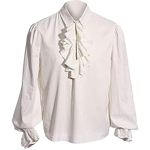Feynman Camisa Pirata Medieval Steampunk para Hombre, Camisa gótica renacentista Victoriana con Volantes para Cosplay, Larp, Halloween, Carnaval | Ya disponible en tu tienda friki favorita! En mundofriki.es!