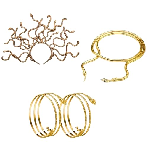 Collier serpent Halloween et serre-tête méduse pour déguisement carnaval et cosplay original