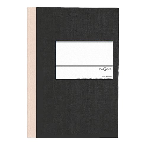 Pagna 15212-04 Geschäftsbuch PNA CLASSICA A5 Papiereinband mit Leinenstruktur, Geweberücken 96 Blatt, kariert, Farbe: schwarz