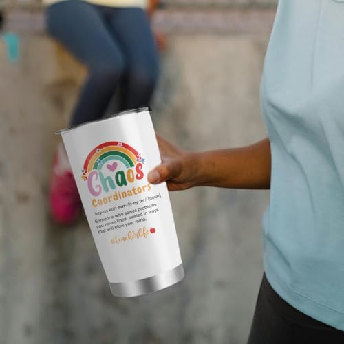Image of Tiny Human Tamer Tumbler, Daycare & Preschool Teacher Appreciation Gifts - 20oz Travel Coffee Mug