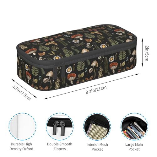 Image of Vintage Mushroom Witchcraft Pencil Case Organizer Big Capacity Pencil Pouch Stationery With Zipper School Supplies Pencil Bag For Girls Boys Office