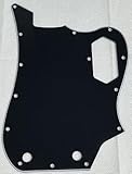 Matériau de qualité : PVC Pickguard vierge pour guitare basse VI modifiée vintage (3 plis noir)