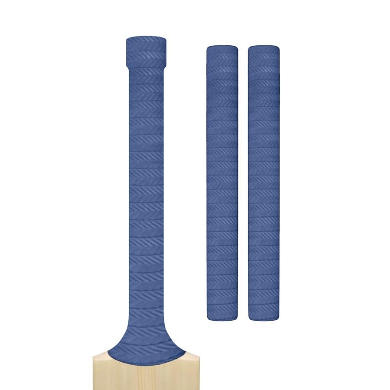 Cricket Bat Grips โ Premium Rubber Cricket Bat Grip Tape for Maximum Hold & Shock Absorption (2, Navy, Grooved)