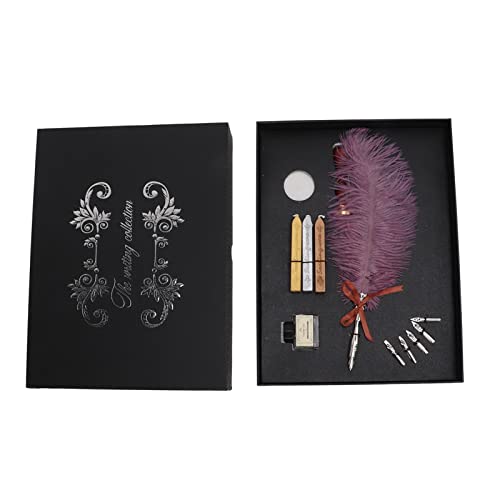 LDAUYZLING Juego de plumas, creatividad duradera, escritura fácil, papelería, caja de regalo para amantes, profesores, compañeros de clase, regalo (SFDPS031040 vieja púrpura)