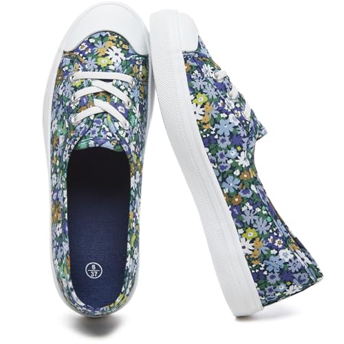 Uoidru Womens Slip On Shoes Low Top Canvas Sneakers Lightweight Casual Walking Shoes Fashion Work Sneakers