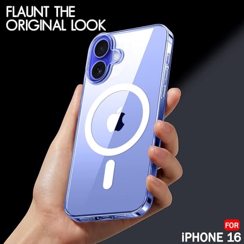 Image of DARKFIT Back Cover Case Compatible with iPhone 16 | Mag-Safe Magnetic Cover | TPU + PC Ultra Hybrid | Camera Bump Protection | Wireless Charging | Color Transparent | Pack of 1