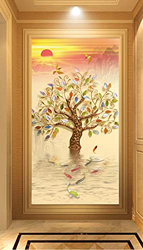 Mosaïque peinture au diamant 5D Arbre du soleil à offrir en cadeau créatif aux adultes et enfants