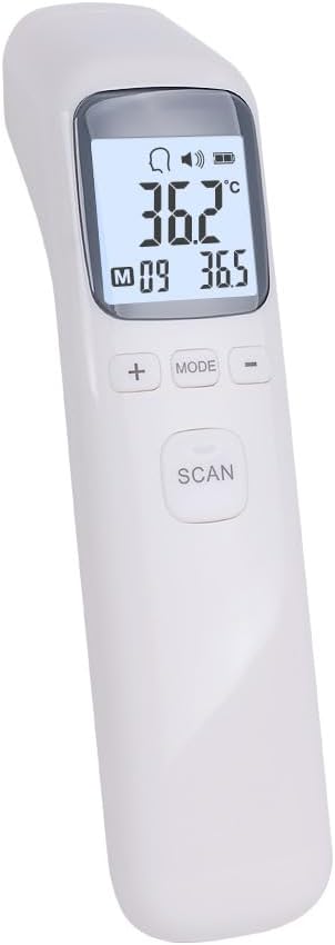 Thermometer, Touchless Infrared Thermometer LCD Smart Digital Screen Quickly Reading Mute Fever Alert Three Color Backlight for Baby Kids Adults Fever