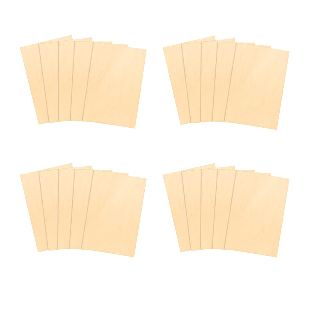 Sperrholzplatte 20 Stück Lindensperrholz Quadratische Holzplättchen Blanko Holzstücke Holzplatten zum Basteln Holzplatte zum Malen Holz zum Lasern Balsaholz Platten für DIY Modell Gemälde