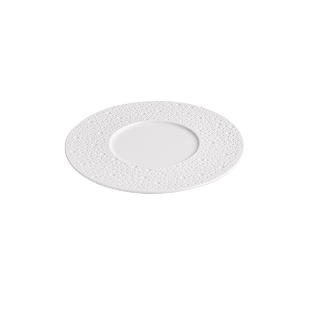 Assiette plate moderne, grande assiette de service, plateau de service, 30-35 cm, en céramique blanche, style western, assiette plate, vaisselle froide, vaisselle d'hôtel, assiettes empilables, dorée