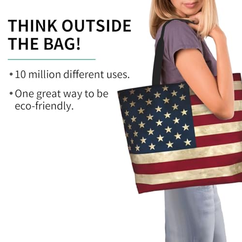 4th of July Tote Bag Women large American flag bag Interior Pocket Reusable Independence day Travel tote bags2