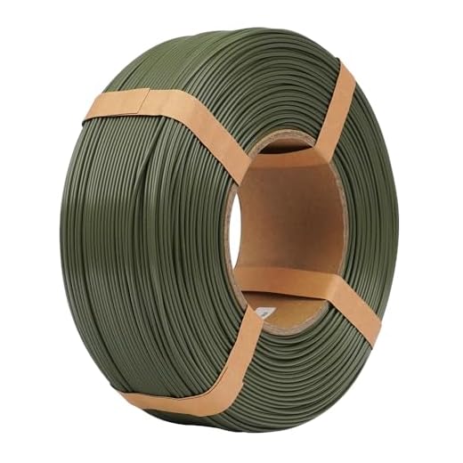 Inland V2 PLA PRO (PLA+) 3D Printer Filament Refill, 1.75mm Spooless Filament, Dimensional Accuracy +/- 0.03mm, 1KG (2.2lbs) Olive Green Refill for Inland Reusable Spools, Bambu Lab Compatible