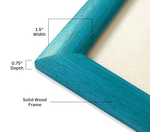 Image of Handmade Blue Wooden Photo Frame, 8 x 10 inch Display for Artworks, Pictures and Photos of Your Loved Ones, Best for Home, Office, Wall Decor, Living Room, Bedroom, Blue Wave
