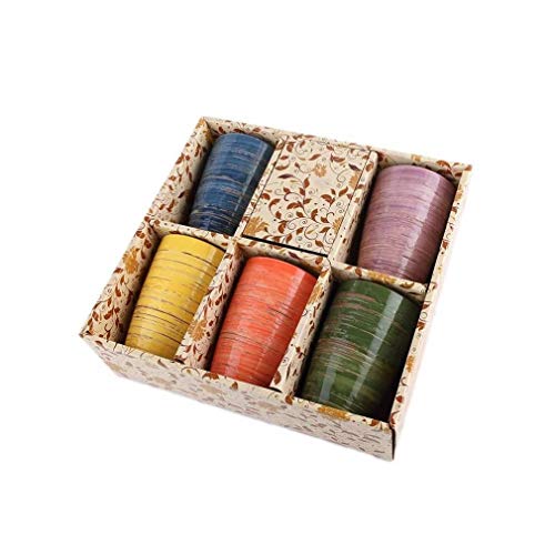 lachineuse - Set di 5 bicchieri in ceramica giapponese - Colori blu, giallo, arancione, verde e viola - Stoviglie giapponesi Design Zen & colorato - Tazza tazza per tè, caffè, bevande - Regalo Asia