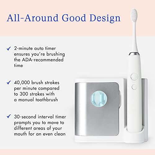 Brosse à dents électrique anti-bactérienne Vanity Planet base UV et 3 têtes de rechange