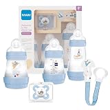 Praktisches Set - Das Baby-Set besteht aus verschiedenen MAM easy start Anti-Kolik-Flaschen und Saugern, Silikonschnuller, Schnullerhalter, das komplette Set für jedes Baby