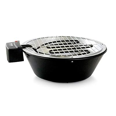 Unknown1 Indoor Outdoor 14 in Tabletop Electric Barbecue Grill Stainless Steel Non-Stick Surface