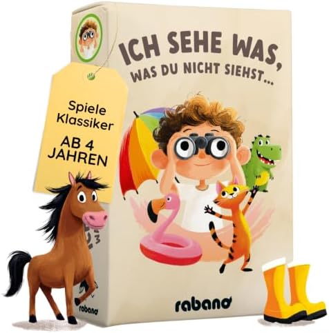 Rabano Ich Sehe was, was du Nicht siehst – Kartenspiel für Kinder ab 4 | Suchspiel & Spieleklassiker für die ganze Familie, Ratespaß ab 4 Jahren, für Groß & Klein, 2–6 Spieler